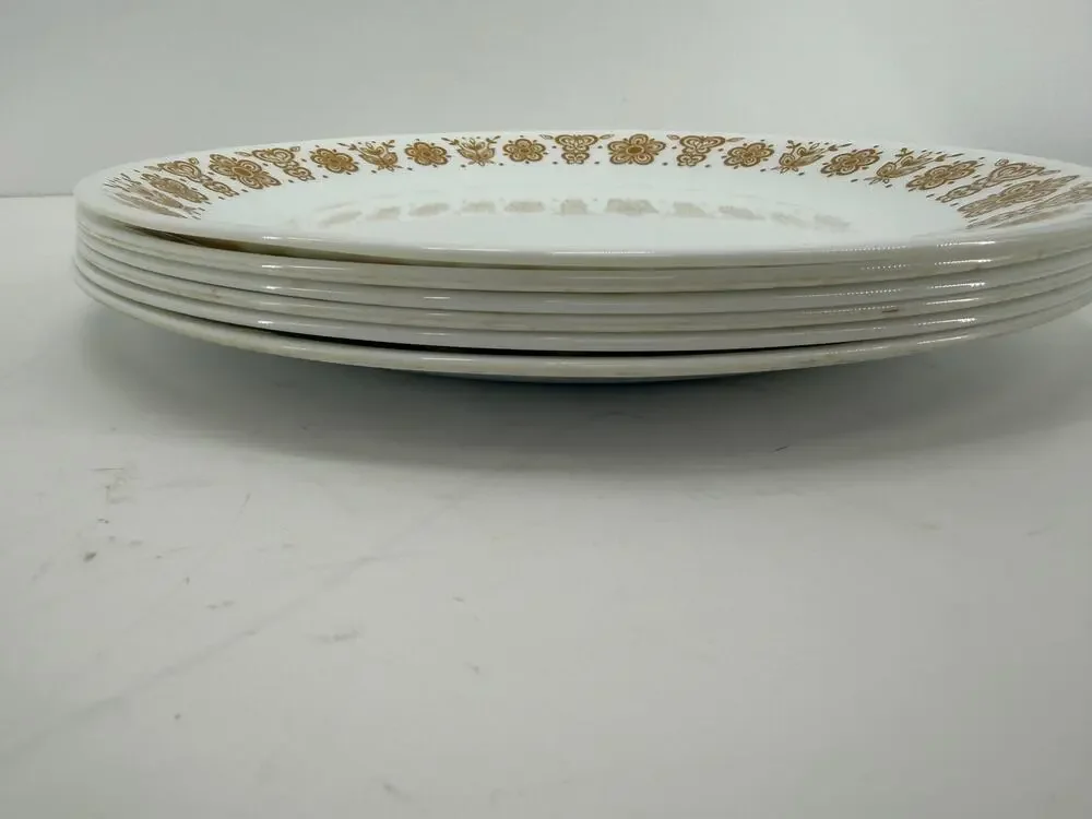 Vintage Corelle Butterfly Gold Dinner Plates Set 6 10 Inch Retro Floral MCM